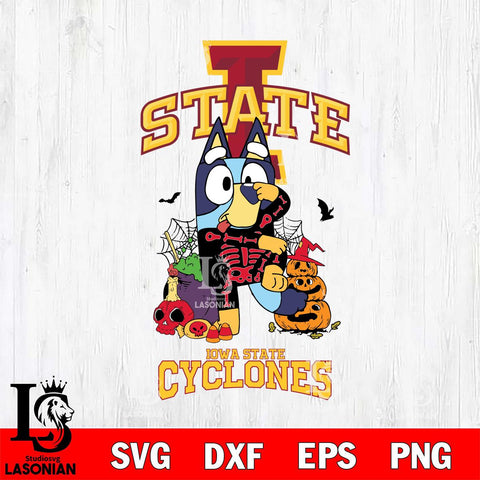 Iowa State Cyclones Bluey Halloween NCAA 2 Svg Eps Dxf Png File, Digital Download, Instant Download