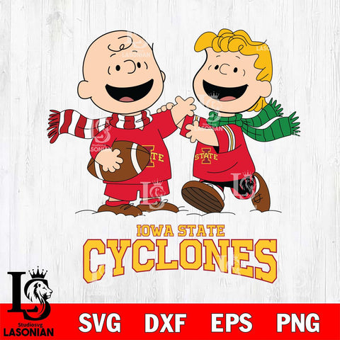 Iowa State Cyclones Charlie Brown & Linus Football Cricut,Christmas SVG DXF EPS PNG FILE, NCAA Digital Download,Instant Download, Silhouette