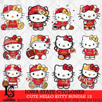 Iowa State Cyclones Cute Hello Kitty Bundle 12 SVG Eps Dxf Png File, NCAA Bundle svg, Digital Download, Instant Download