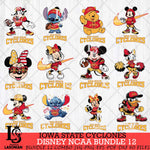 Iowa State Cyclones Disney NCAA Bundle Svg PNG 12 Svg Eps Dxf Png File, Digital Download