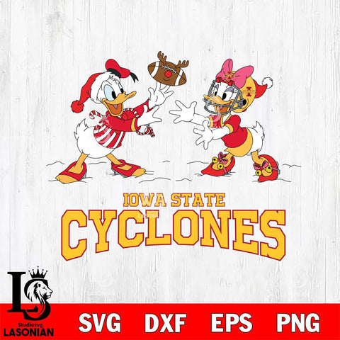 Iowa State Cyclones Donald Duck & Daisy Duck Football Cricut,Christmas SVG DXF EPS PNG FILE, NCAA Digital Download,Instant Download, Silhouette