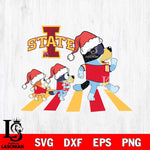 Iowa State Cyclones Family Bluey Walking Christmas Svg Eps Dxf Png File, Digital Download, Instant Download