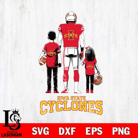 Iowa State Cyclones Father And Child Football SVG DXF EPS PNG FILE,NCAA SVG, Father day Digital Download,Instant Download, Silhouette