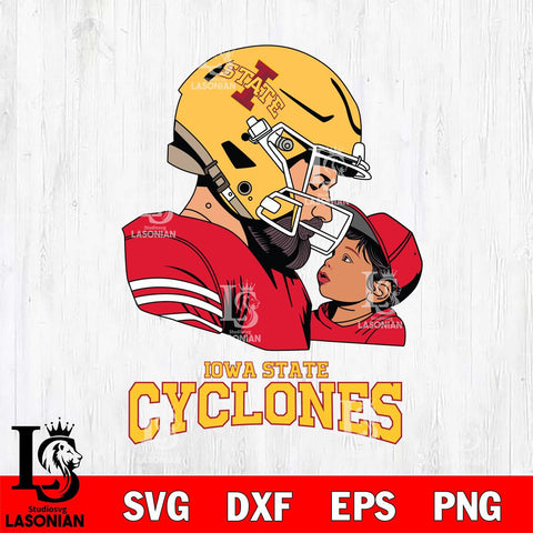 Iowa State Cyclones Father And Child Rugby SVG DXF EPS PNG FILE,NCAA SVG, Father day Digital Download,Instant Download, Silhouette