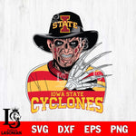 Iowa State Cyclones Freddy Krueger Horror Halloween Svg Eps Dxf Png File, NCAA svg, Digital Download, Instant Download