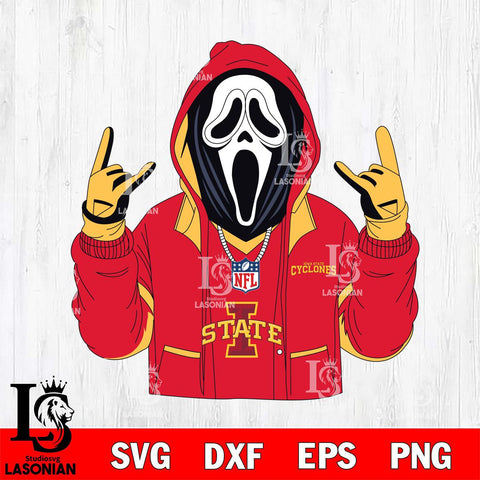 Iowa State Cyclones Ghostface Scream Football Halloween Svg Eps Dxf Png File, NCAA svg, Digital Download, Instant Download