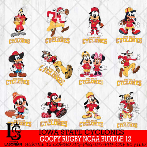 Iowa State Cyclones Goofy Rugby Disney NCAA Bundle 12 SVG DXF EPS PNG FILE,NCAA bundle svg ,Football Digital Download,Instant Download, Silhouette