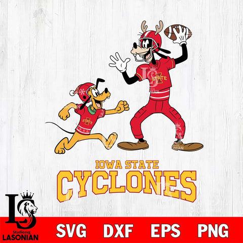 Iowa State Cyclones Goofy & Pluto Football Cricut,Christmas SVG DXF EPS PNG FILE, NCAA Digital Download,Instant Download, Silhouette