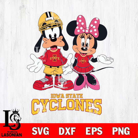 Iowa State Cyclones Goofy and Minnie mouse Football SVG DXF EPS PNG FILE,NCAA svg ,Football Digital Download,Instant Download, Silhouette