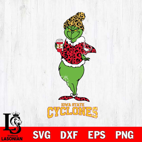 Iowa State Cyclones Grinch Leopard Coffee Svg Eps Dxf Png File, Digital Download, Instant Download