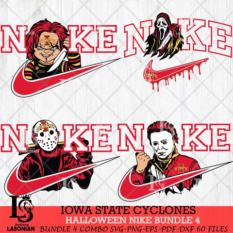 Iowa State Cyclones Halloween Nike NCAA Bundle 4 Svg Eps Dxf Png File, Digital Download, Instant Download