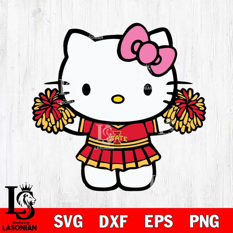 Iowa State Cyclones Hello Kitty Cheerleader 9 Svg Eps Dxf Png File, Digital Download, Instant Download