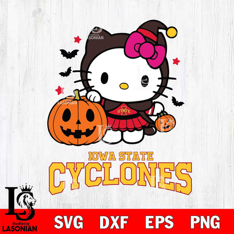 Iowa State Cyclones Hello Kitty Horror 1 Svg Eps Dxf Png File, Digital Download