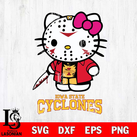 Iowa State Cyclones Hello Kitty Horror 3 Svg Eps Dxf Png File, Digital Download