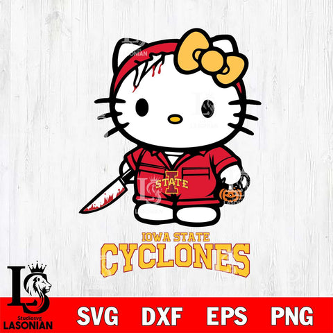 Iowa State Cyclones Hello Kitty Horror 5 Svg Eps Dxf Png File, Digital Download