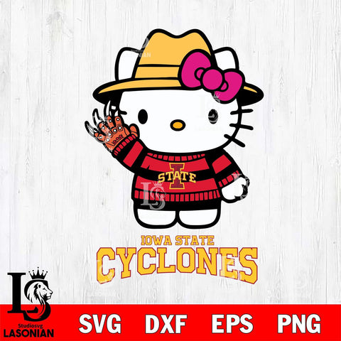 Iowa State Cyclones Hello Kitty Horror 6 Svg Eps Dxf Png File, Digital Download