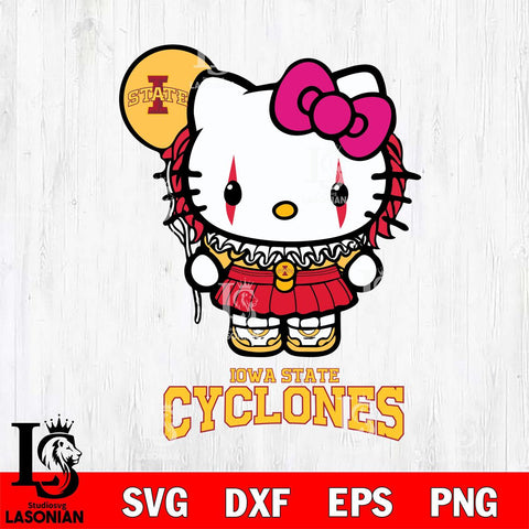 Iowa State Cyclones Hello Kitty Horror 7 Svg Eps Dxf Png File, Digital Download