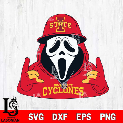 Iowa State Cyclones Horror Character Ghostface Sport Svg Eps Dxf Png File, NCAA svg, Digital Download, Instant Download