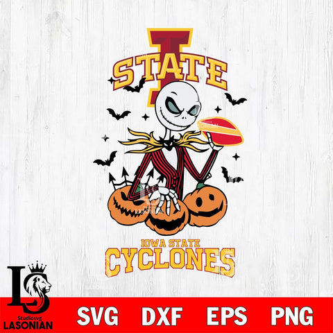 Iowa State Cyclones Jack Skellington 2 halloween Svg Eps Dxf Png File, NCAA svg, Digital Download, Instant Download