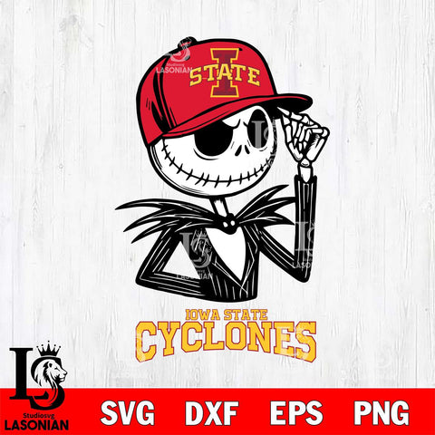 Iowa State Cyclones Jack Skellington 3 Halloween Svg Eps Dxf Png File, NCAA svg, Digital Download, Instant Download