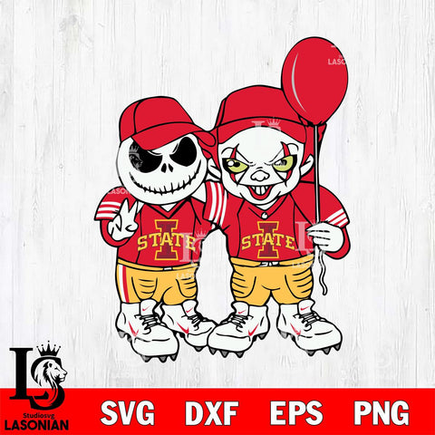 Iowa State Cyclones Jack Skellington And Pennywise Football Svg Eps Dxf Png File, NCAA svg, Digital Download, Instant Download