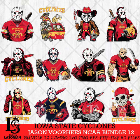 Iowa State Cyclones Jason Voorhees Horror Bundle 12 SVG Eps Dxf Png File, bundle NCAA svg, Digital Download, Instant Download