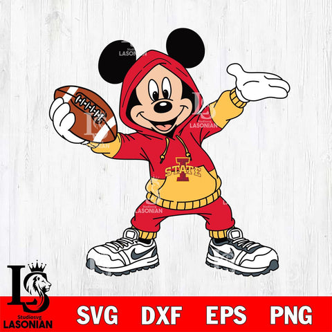 Iowa State Cyclones Mickey Disney Football Christmas File Cut, NCAA SVG DXF EPS PNG FILE, Digital Download , Criucut , Silhouette
