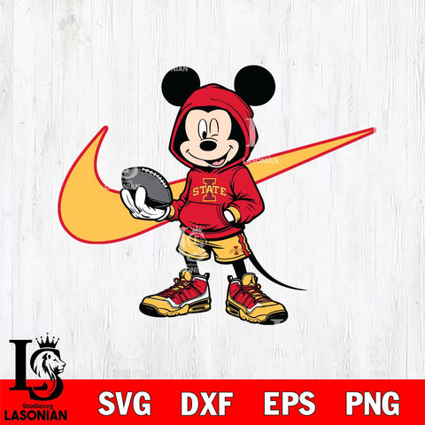 Iowa State Cyclones Mickey Wearing Hoodie Sport Svg Eps Dxf Png File, NCAA svg, Digital Download, Instant Download
