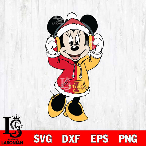Iowa State Cyclones Minnie Mouse Disney Football Christmas File Cut, NCAA SVG DXF EPS PNG FILE, Digital Download , Criucut , Silhouette