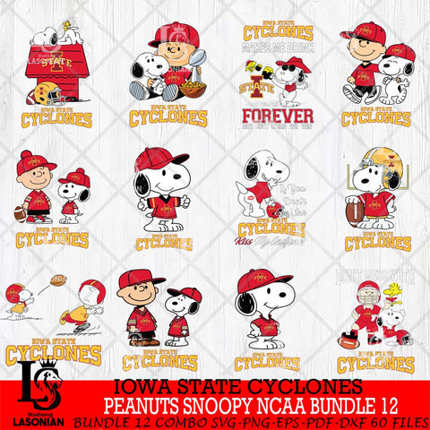 Iowa State Cyclones Peanuts Snoopy Player NCAA Bundle 12 SVG DXF EPS PNG FILE,Snoopy File Cut, bundle NCAA Digital Download,Instant Download, Silhouette