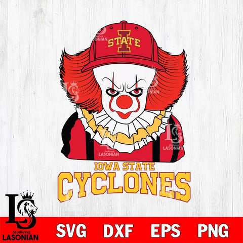 Iowa State Cyclones Pennywise Horror Sport 10 Svg Eps Dxf Png File, Digital Download