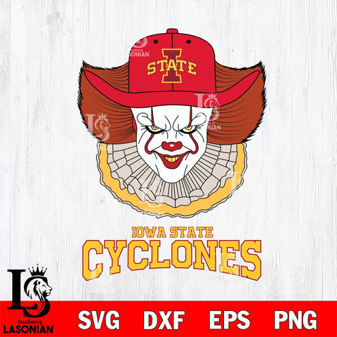 Iowa State Cyclones Pennywise Horror Sport 12 Svg Eps Dxf Png File, Digital Download