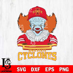 Iowa State Cyclones Pennywise Horror Sport 2 Svg Eps Dxf Png File, Digital Download