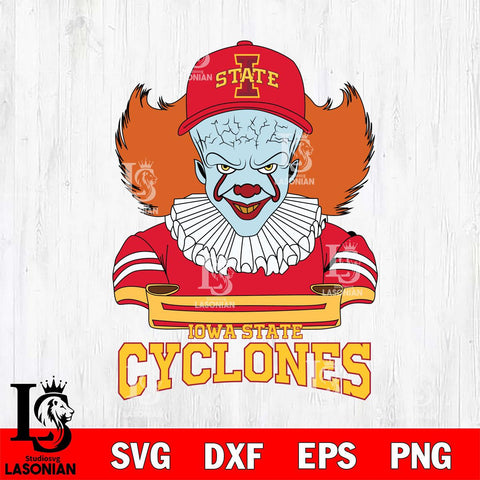 Iowa State Cyclones Pennywise Horror Sport 2 Svg Eps Dxf Png File, Digital Download