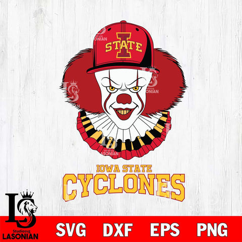 Iowa State Cyclones Pennywise Horror Sport 4 Svg Eps Dxf Png File, Digital Download