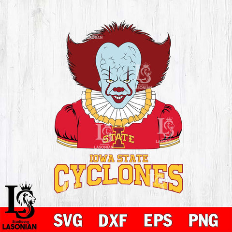 Iowa State Cyclones Pennywise Horror Sport 5 Svg Eps Dxf Png File, Digital Download