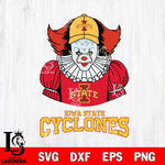 Iowa State Cyclones Pennywise Horror Sport 7 Svg Eps Dxf Png File, Digital Download