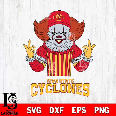 Iowa State Cyclones Pennywise Horror Sport 8 Svg Eps Dxf Png File, Digital Download