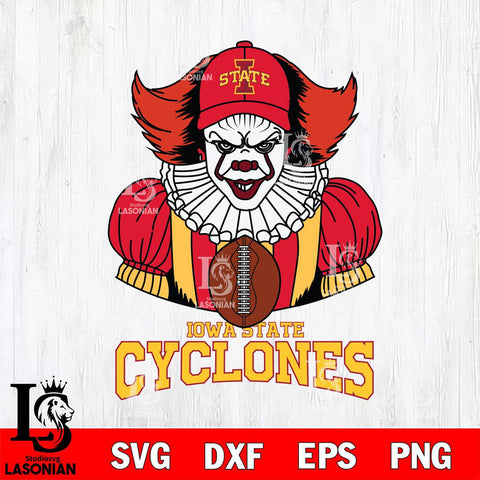 Iowa State Cyclones Pennywise Horror Sport 9 Svg Eps Dxf Png File, Digital Download