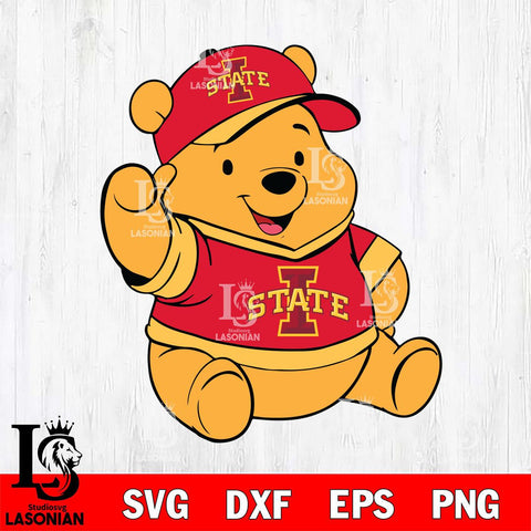 Iowa State Cyclones Pooh Bear Svg Eps Dxf Png File, NCAA svg, Digital Download, Instant Download