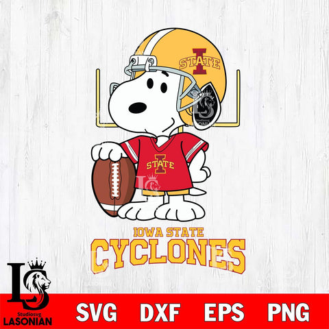 Iowa State Cyclones Snoopy Player Football SVG DXF EPS PNG FILE,Snoopy File Cut, NCAA Digital Download,Instant Download,Christmas Silhouette