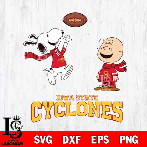 Iowa State Cyclones Snoopy & Charlie Brown Football Cricut,Christmas SVG DXF EPS PNG FILE, NCAA Digital Download,Instant Download, Silhouette
