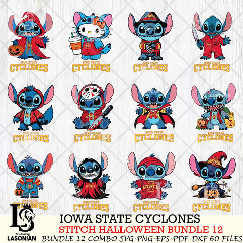 Iowa State Cyclones Stitch Horror Bundle 12 SVG Svg Eps Dxf Png File, NCAA svg, Digital Download, Instant Download
