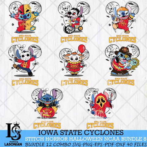 Iowa State Cyclones Stitch Horror Halloween Bundle NCAA Svg Eps Dxf Png File, Digital Download, Instant Download