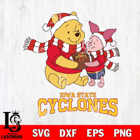 Iowa State Cyclones Winnie the Pooh & Piglet Football Cricut,Christmas SVG DXF EPS PNG FILE, NCAA Digital Download,Instant Download, Silhouette