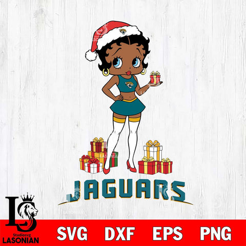 Jacksonville Jaguars Betty Boop Christmas Gift File Cut, NFL SVG DXF EPS PNG PDF File, Digital Download , Criucut , Silhouette