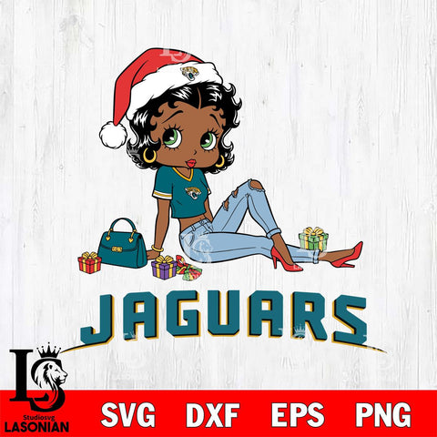 Jacksonville Jaguars Betty Boop Christmas Packing File Cut, NFL SVG DXF EPS PNG PDF File, Digital Download , Criucut , Silhouette