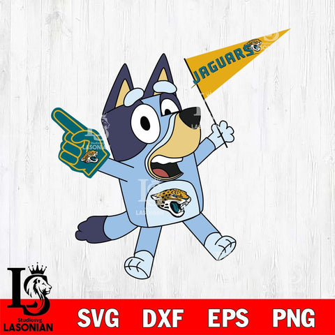 Jacksonville Jaguars Bluey Flag NFL Football Svg Eps Dxf Png File, Digital Download, Instant Download