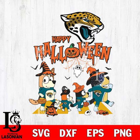 Jacksonville Jaguars Bluey Halloween Family Svg Eps Dxf Png File, Digital Download, Instant Download