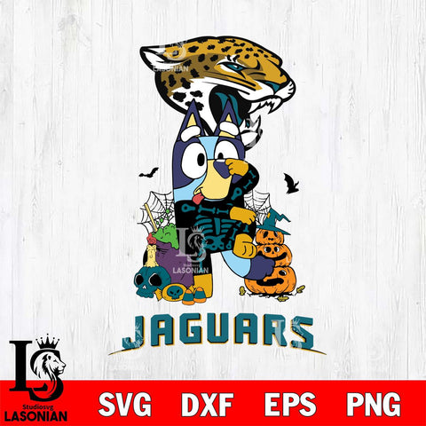 Jacksonville Jaguars Bluey Halloween NFL 2 Svg Eps Dxf Png File, Digital Download, Instant Download